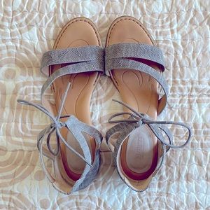 Born gray leather sandals